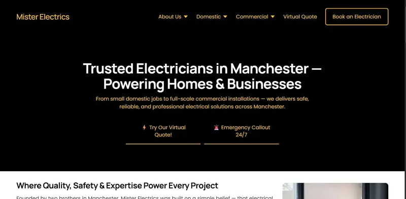 The original Mister Electrics homepage, before we started